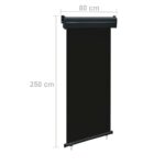 Auvent latéral de balcon 85x250 cm noir – Image 9