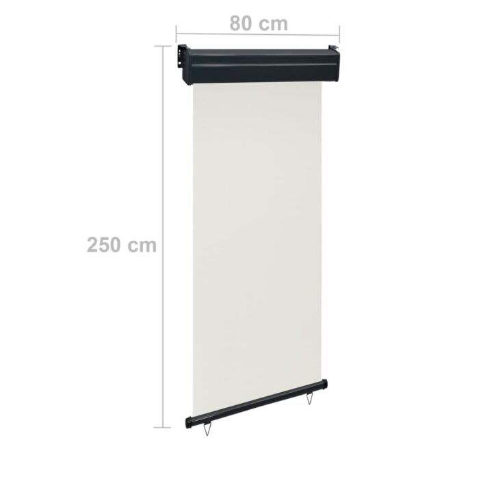 Auvent latéral de balcon 85x250 cm Crème – Image 9