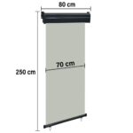 Auvent latéral de balcon 85x250 cm Gris – Image 9
