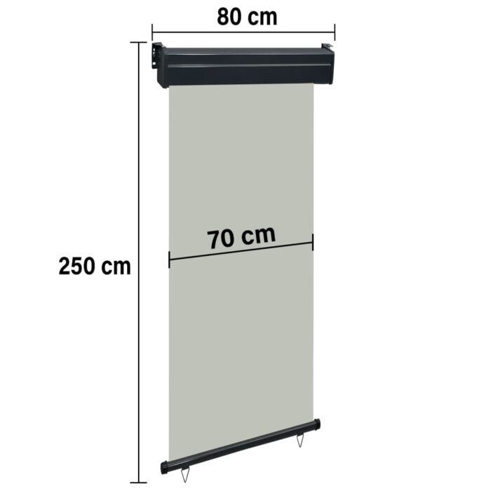 Auvent latéral de balcon 85x250 cm Gris – Image 9