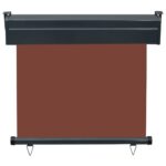 Auvent latéral de balcon 85x250 cm Marron – Image 3