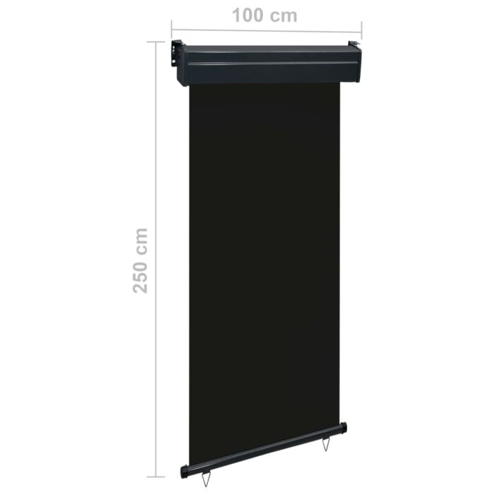 Auvent latéral de balcon 105x250 cm noir – Image 10