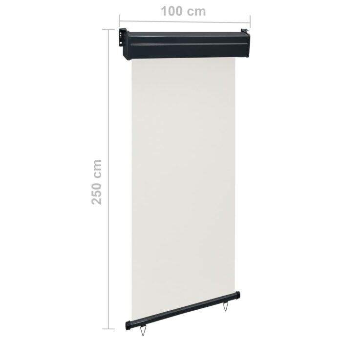Auvent latéral de balcon 105x250 cm Crème – Image 9