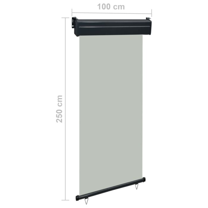 Auvent latéral de balcon 105x250 cm Gris – Image 9