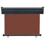 Auvent latéral de balcon 105x250 cm Marron – Image 3