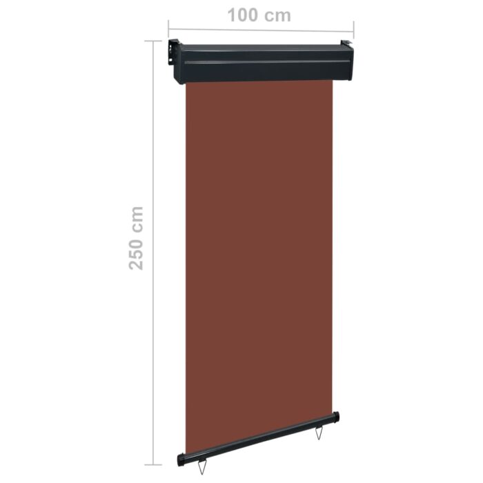 Auvent latéral de balcon 105x250 cm Marron – Image 9