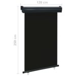Auvent latéral de balcon 125x250 cm noir – Image 9
