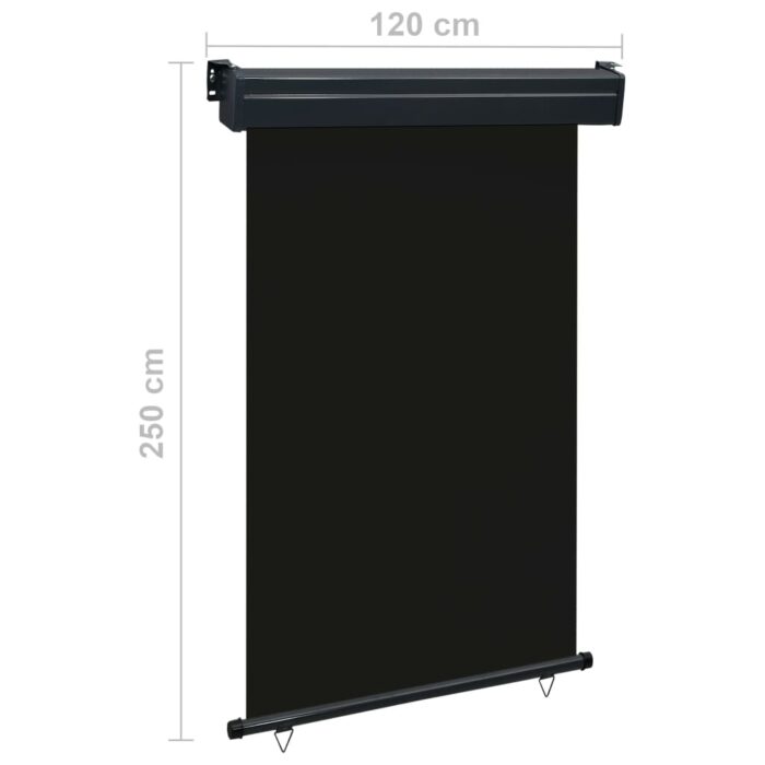 Auvent latéral de balcon 125x250 cm noir – Image 9