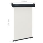 Auvent latéral de balcon 125x250 cm Crème – Image 9