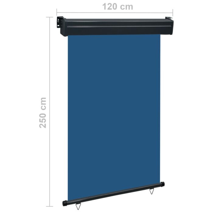 Auvent latéral de balcon 125x250 cm Bleu – Image 9