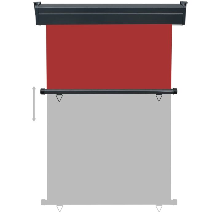 Auvent latéral de balcon 125x250 cm Rouge – Image 4