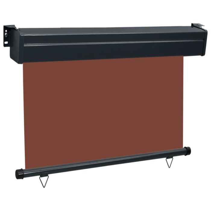 Auvent latéral de balcon 125x250 cm Marron – Image 2