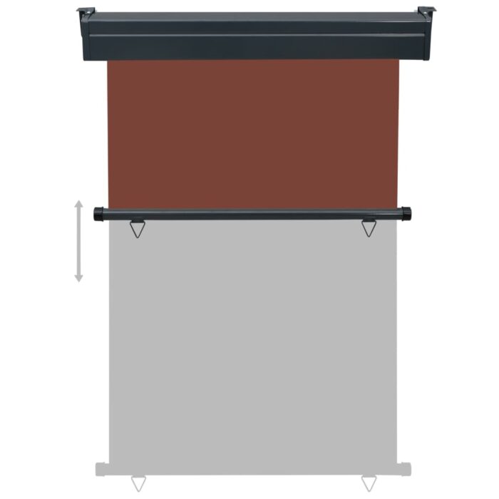 Auvent latéral de balcon 125x250 cm Marron – Image 4