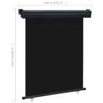 Auvent latéral de balcon 145x250 cm noir – Image 9