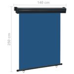 Auvent latéral de balcon 145x250 cm Bleu – Image 9