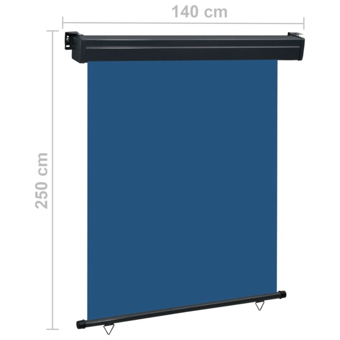 Auvent latéral de balcon 145x250 cm Bleu – Image 9