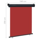 Auvent latéral de balcon 145x250 cm Rouge – Image 9
