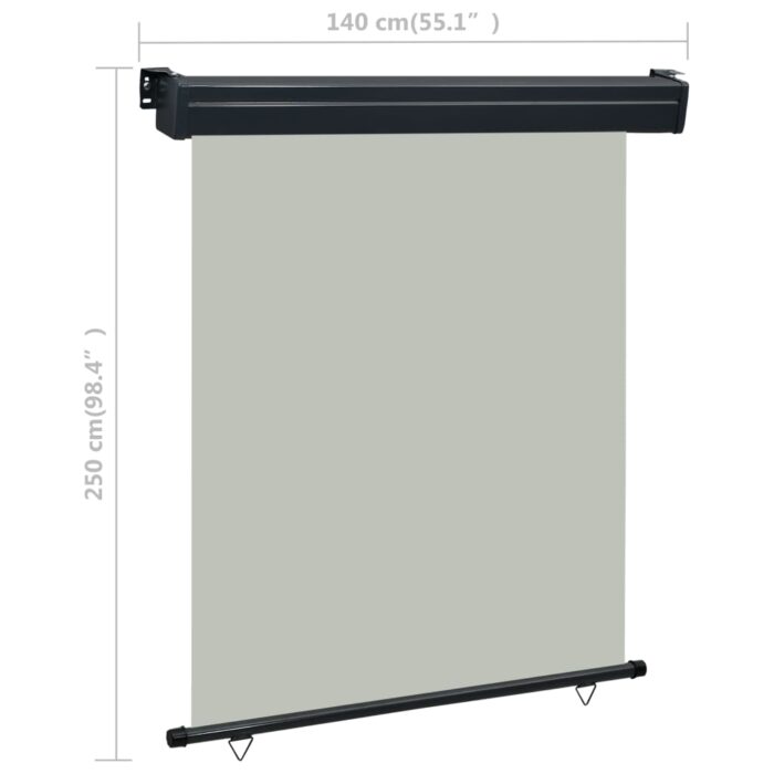 Auvent latéral de balcon 145x250 cm Gris – Image 9