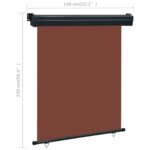 Auvent latéral de balcon 145x250 cm Marron – Image 9