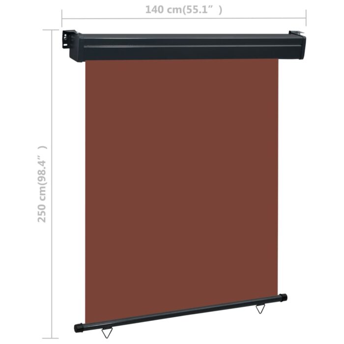 Auvent latéral de balcon 145x250 cm Marron – Image 9