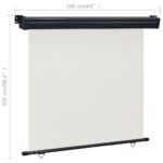 Auvent latéral de balcon 165x250 cm Crème – Image 9