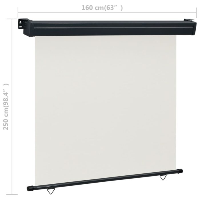 Auvent latéral de balcon 165x250 cm Crème – Image 9