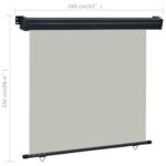 Auvent latéral de balcon 165x250 cm Gris – Image 9
