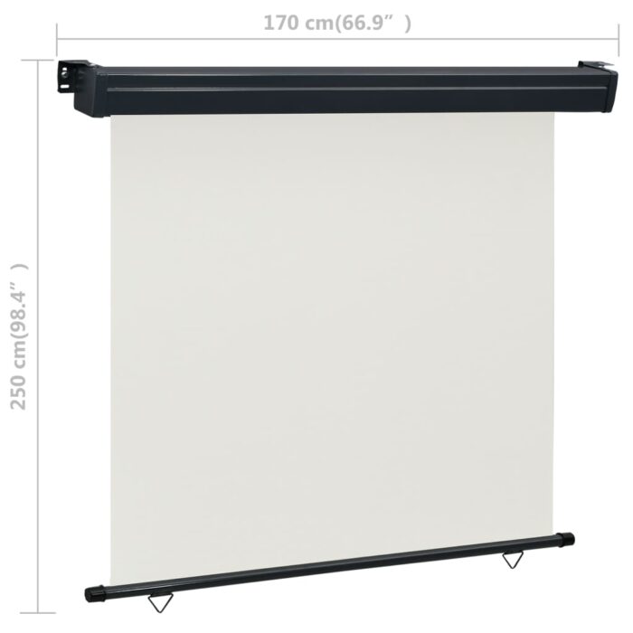 Auvent latéral de balcon 175x250 cm Crème – Image 9