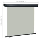 Auvent latéral de balcon 175x250 cm Gris – Image 9
