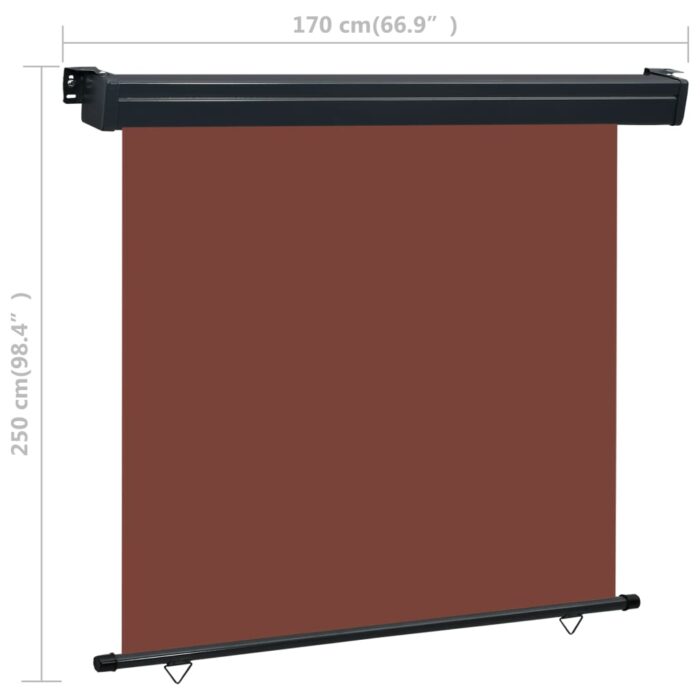 Auvent latéral de balcon 175x250 cm Marron – Image 9