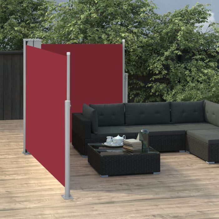 Auvent latéral rétractable Rouge 120 x 600 cm – Image 2