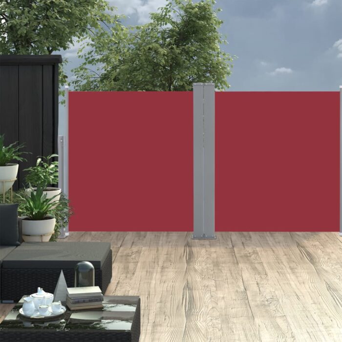 Auvent latéral rétractable Rouge 120 x 600 cm – Image 1