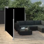 Auvent latéral rétractable Noir 140 x 600 cm – Image 2