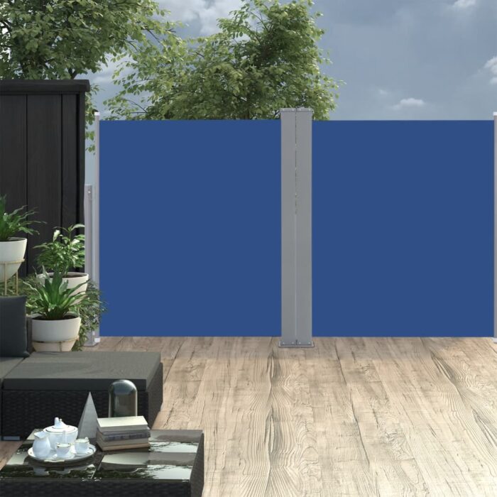 Auvent latéral rétractable Bleu 140 x 600 cm – Image 1