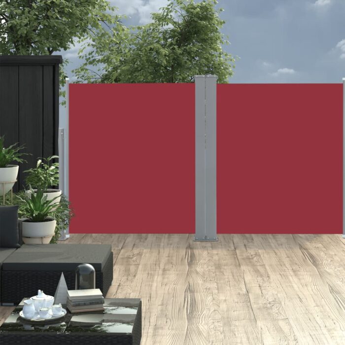 Auvent latéral rétractable Rouge 140 x 600 cm – Image 1