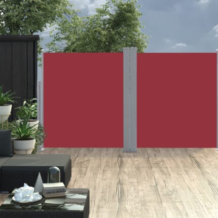 Auvent latéral rétractable Rouge 160 x 600 cm