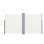 Auvent latéral double rétractable de patio 170x600 cm Crème – Image 10