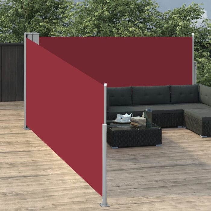 Auvent latéral rétractable Rouge 120 x 1000 cm – Image 2
