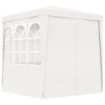 Tente de réception avec parois latérales 2x2 m Blanc 90 g/m² – Image 5