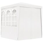 Tente de réception avec parois latérales 2,5x2,5m Blanc 90 g/m² – Image 5
