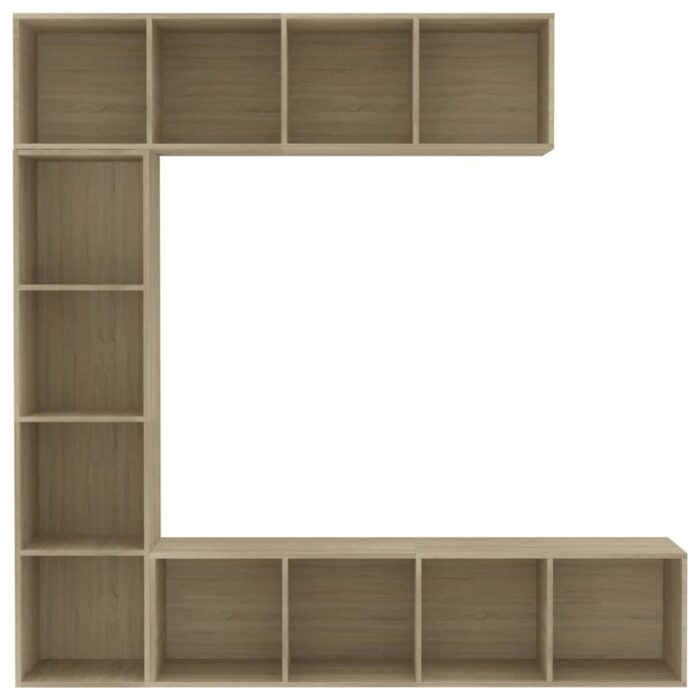 Jeu de bibliothèque/meuble TV 3 pcs Chêne sonoma 180x30x180 cm – Image 2