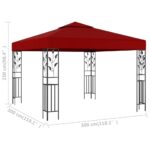 Belvédère 3x3 m Rouge bordeaux – Image 4