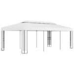 Tonnelle avec toit double 3x6 m Blanc