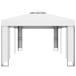 Tonnelle avec toit double 3x6 m Blanc – Image 2