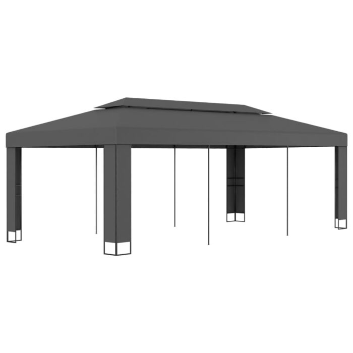 Tonnelle avec toit double 3x6 m Anthracite – Image 1