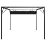 Chapiteau de jardin avec auvent rétractable 3x3 m Anthracite – Image 5