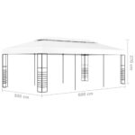 Tonnelle de jardin 6 x 3 m Blanc – Image 5