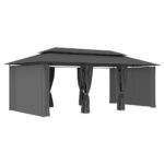 Belvédère avec rideaux 600x298x270 cm Anthracite – Image 3