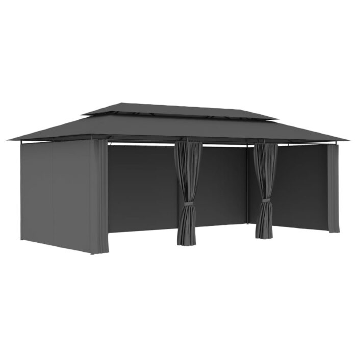 Belvédère avec rideaux 600x298x270 cm Anthracite – Image 4