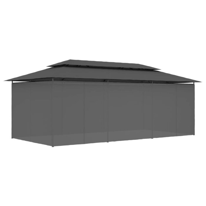 Belvédère avec rideaux 600x298x270 cm Anthracite – Image 5